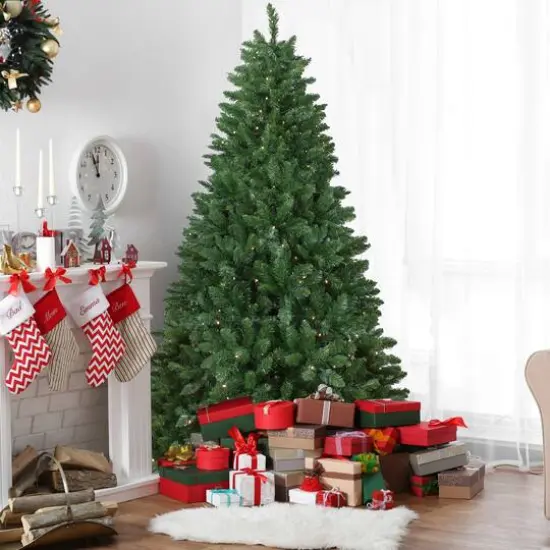 9ft. Pre-Lit Twin Lakes Fir Artificial Christmas Tree, Warm White LED Lights {3}