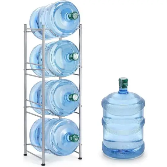 41" 5-Gallon Water Jug Holder Storage Rack Silver {5}
