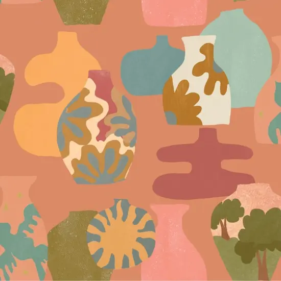 Alja Horvat Terracotta Miracle Vases Peel & Stick Wallpaper {1}