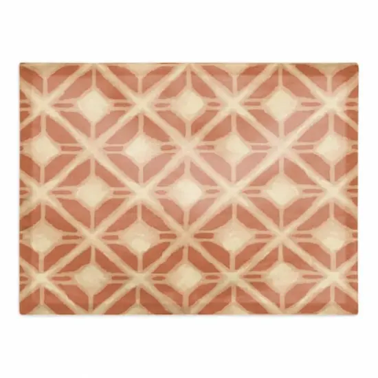 Terracotta Ikat 18" x 14" Cotton Twill Placemat {1}