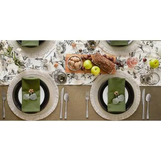 DII&reg; Round Fringed Placemats, 6ct. Stone {7}