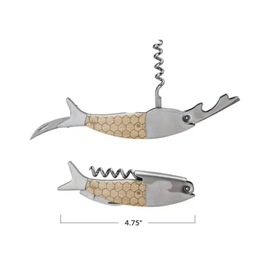 Hello Honey&reg; 4.75" Natural Merbau Wood Fish Bottle Opener {5}