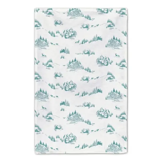 Snowy Town Teal Tea Towels - Set of 2 {6}