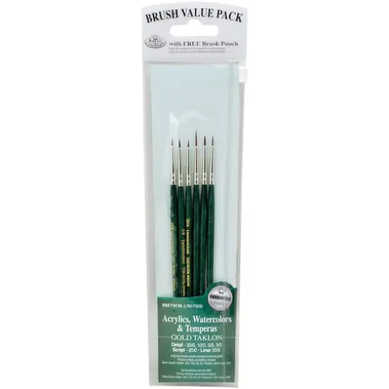 Royal Langnickel Gold Taklon Brush Value Pack Set {1}