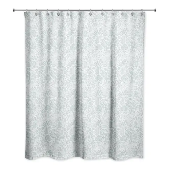 Dainty Floral Shower Curtain Blue {1}