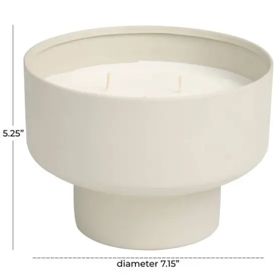 White Wax White Sage Scented Candle with Elevated Matte Light Gray Container {10}