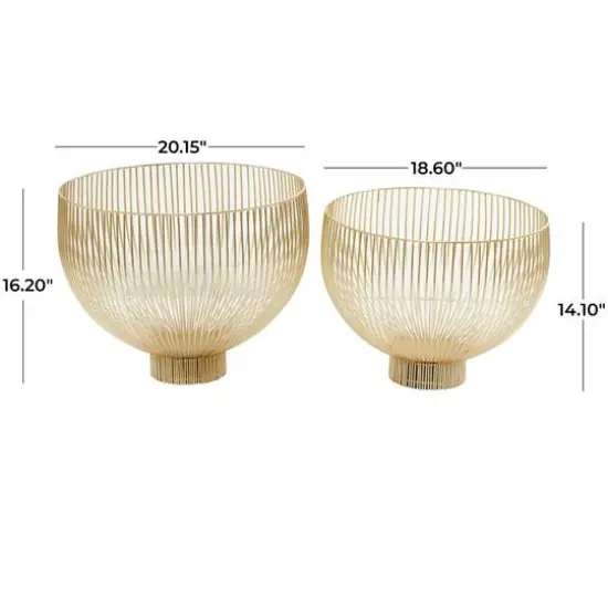Gold Metal Caged Style Decorative Bowl Set {6}