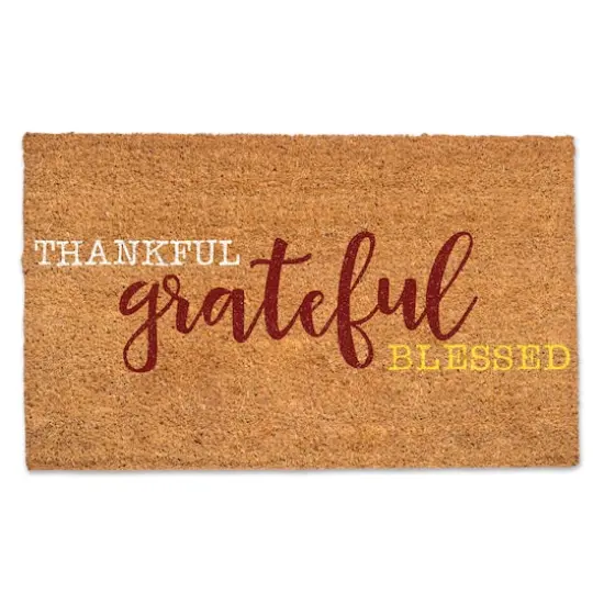 Thankful Grateful Blessed Doormat {1}