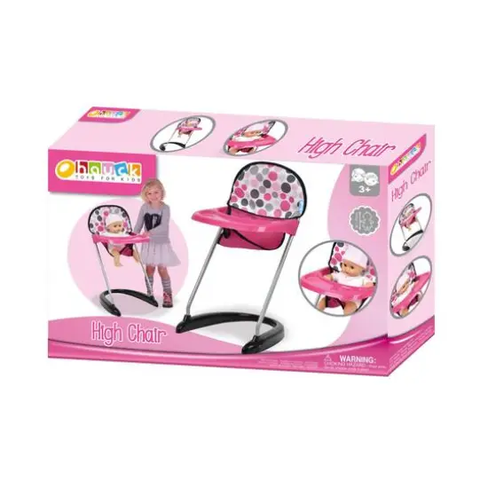 Hauck Pink Dot Doll High Chair With Front Tray & Safety Harness {4}