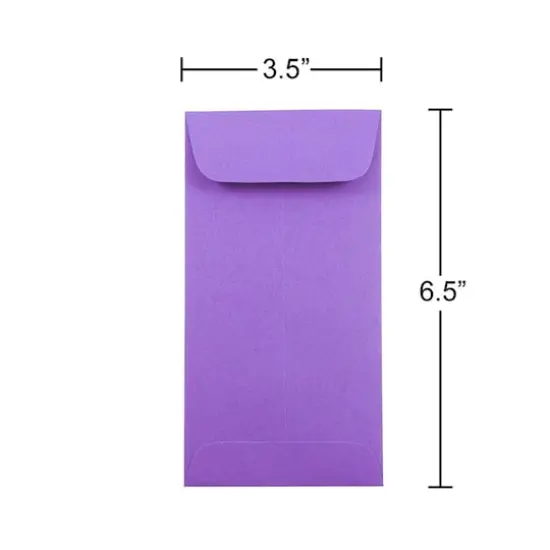 JAM Paper 3.5" x 6.5" Coin Business Envelopes, 50ct. Purple {6}