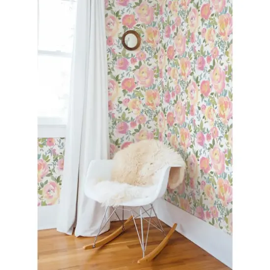 NuWallpaper Pink Gracelyn Flower Peel & Stick Wallpaper {4}