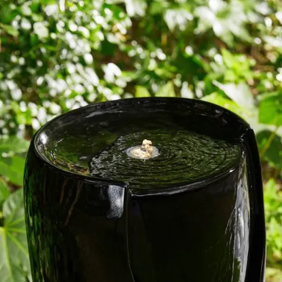 Glitzhome&reg; 29" Ceramic Pot Fountain Black {7}