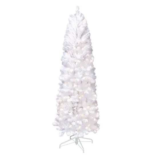 6.5ft. Pre-Lit White Pencil Northern Fir Artificial Christmas Tree, White Lights {1}