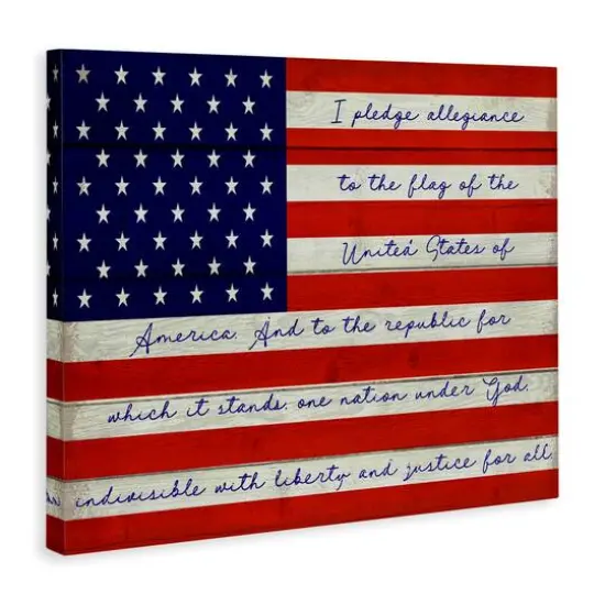 Stupell Industries Pledge of Allegiance Flag Canvas Wall Art {4}