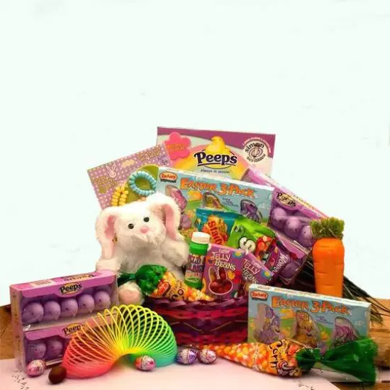 Girl Bunny Hugs Easter Basket {1}