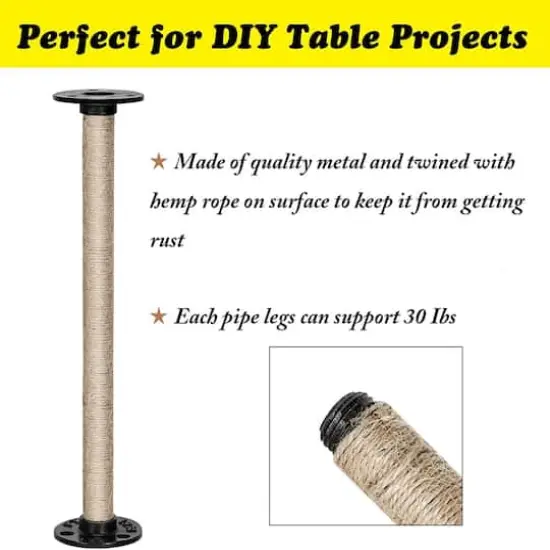 NEX&trade; Brown Industrial Pipe Metal Table Legs, 4ct. {5}