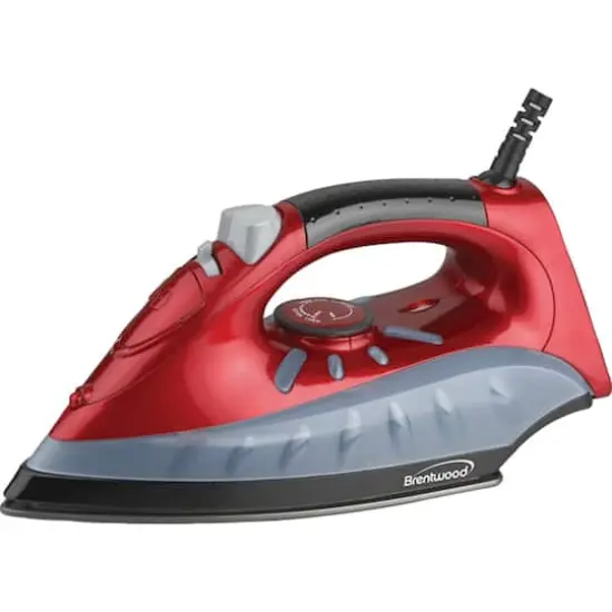 Brentwood&reg; Full-Size Nonstick Steam Iron Red {5}
