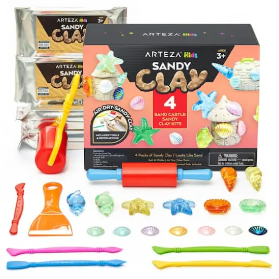 Arteza&reg; Kids Sandy Clay Sand Castle Kit, 27 pcs {1}