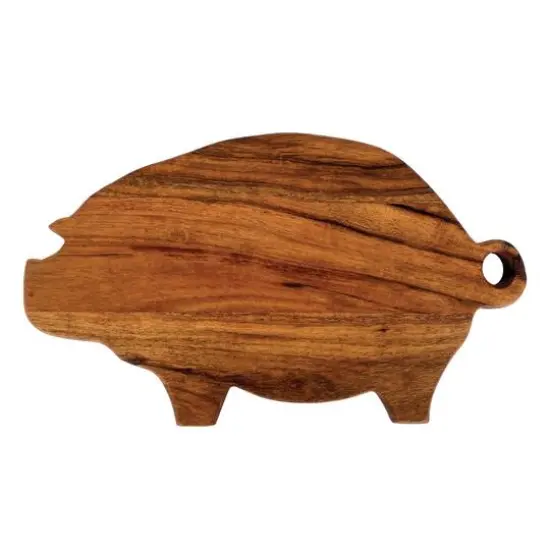 Hello Honey&reg; 11.75" Natural Pig Shaped Mango Wood Handled Cheese & Cutting Board {3}