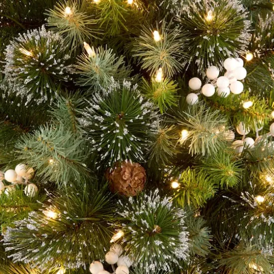 4ft. Pre-Lit Spruce Glittery Crestwood&reg; Artificial Potted Christmas Tree, Clear Lights {4}