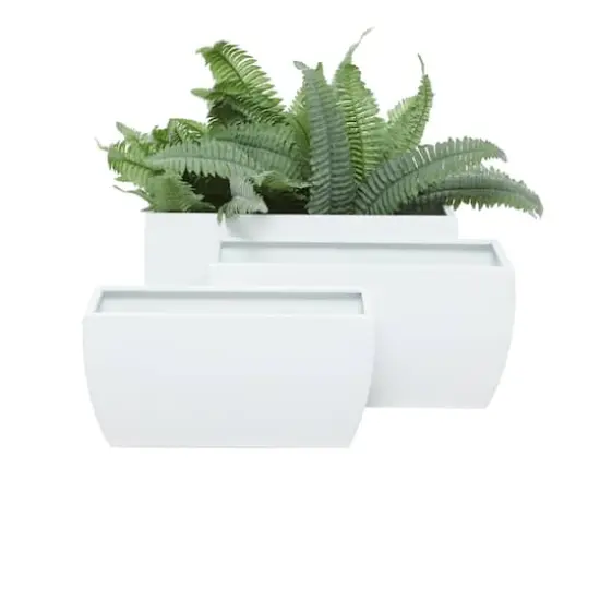 White Modern Planter, Set of 3" 20", 18", 16" {7}