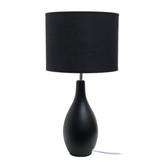 Creekwood Home Essentix 18" Ceramic Dewdrop Table Lamp Black {10}