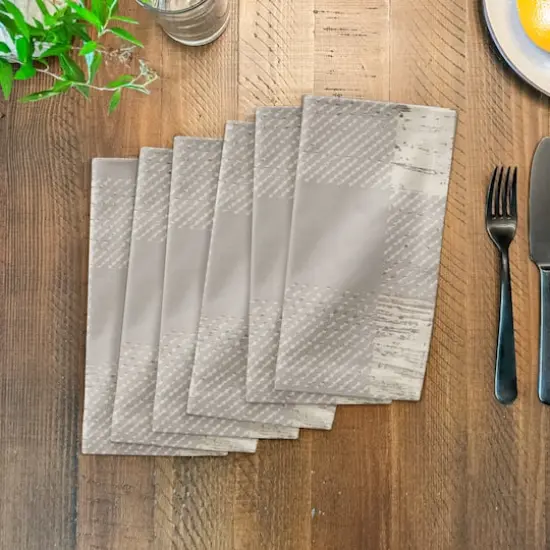 Gray Buffalo Check Cotton Twill Napkin {4}