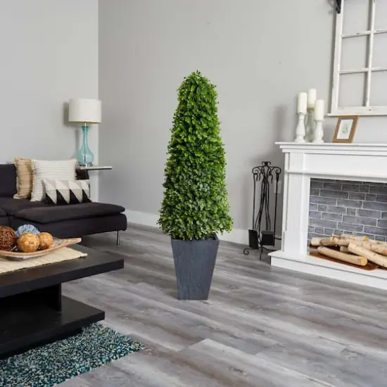 5ft. Eucalyptus Topiary Tree in Slate Planter {5}