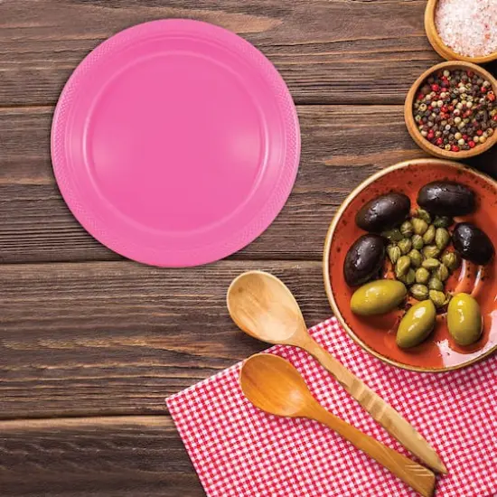 JAM Paper 9" Plastic Party Plates, 20ct. Fuchsia Pink {4}