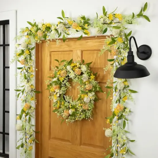 5ft. Yellow Berry & Thistle Floral Spring Garland {3}