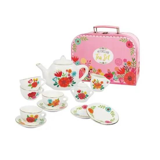Bright Stripes Floral My Porcelain Tea Set {1}