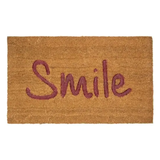 Natural Coir Smile Doormat {1}