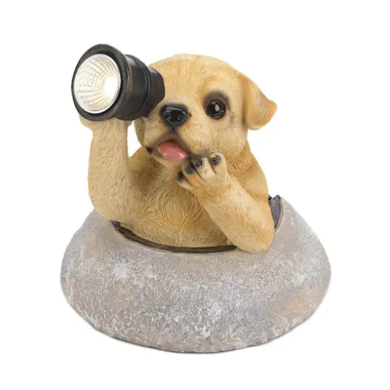5.7" Puppy with Telescope Solar Light {3}