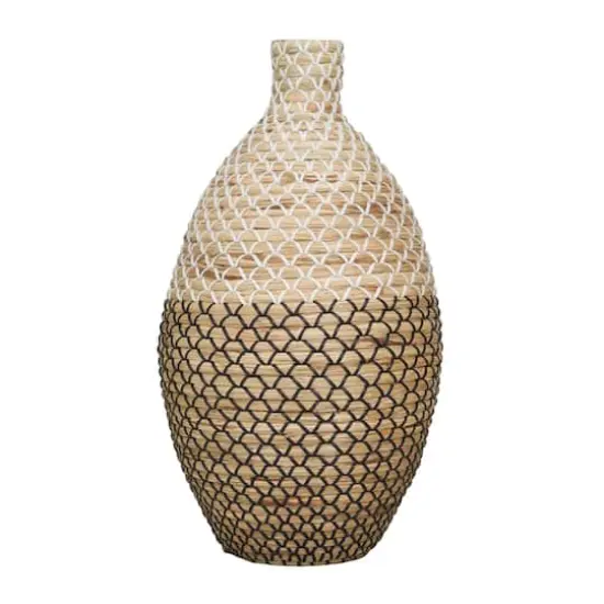 Brown Seagrass Tall Woven Floor Vase 11" x 11" x 20" {6}