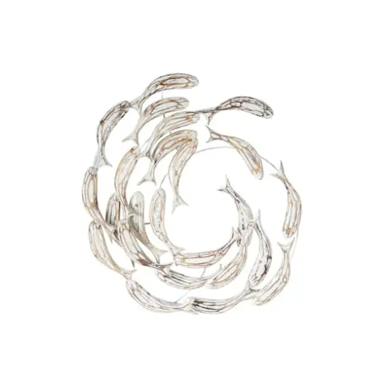 Silver Coastal Fish Wood Wall Decor, 32" x 28" {3}