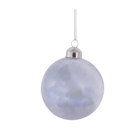 Iridescent Cream Glass Ball Ornament Set {6}