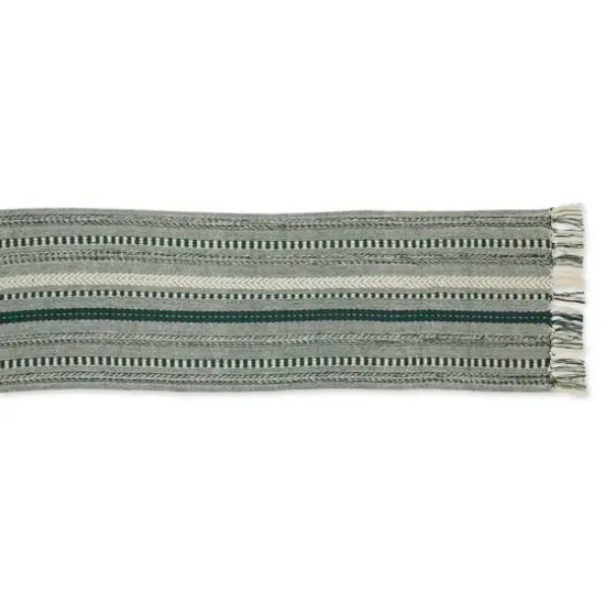 DII&reg; 108" Braided Stripe Table Runner Dark Green {4}