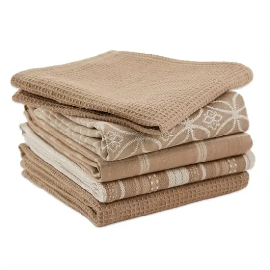 DII&reg; Dish Towel & Dishcloth Set Stone {5}