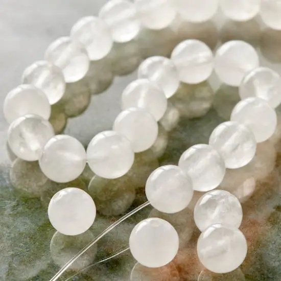 White Quartzite Round Beads, 8mm by Bead Landing&trade; {3}