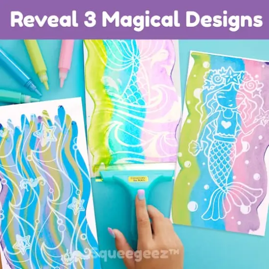 Creativity for Kids&reg; Mermaid Squeegeez Magic Reveal Art {5}