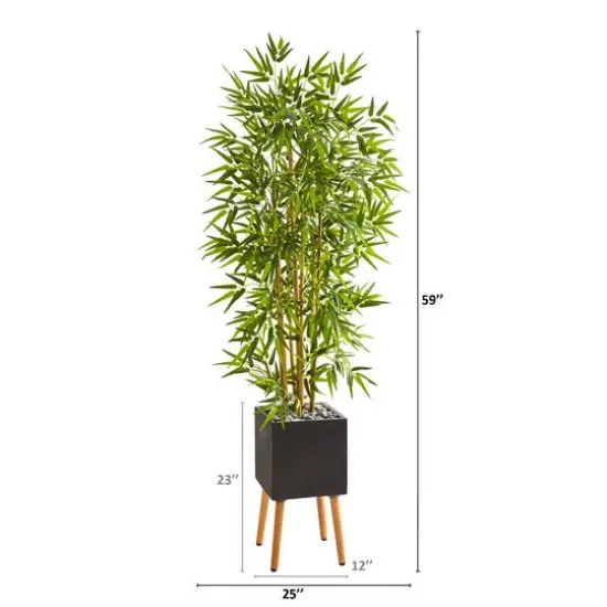 5ft. Bamboo Tree in Black Planter with Stand {3}