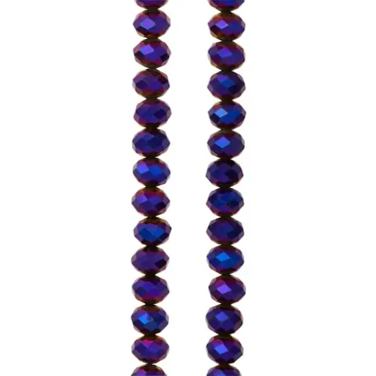 Amethyst Iridescent Glass Faceted Rondelle Beads, 6mm by Bead Landing&trade; {1}