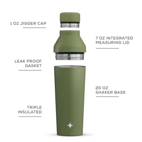 JoyJolt&reg; 20oz. Vacuum Insulated Cocktail Protein Shaker Green {5}