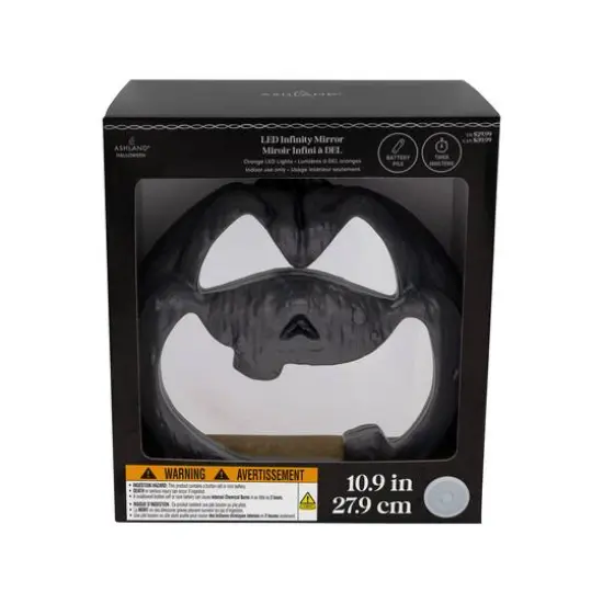 10" Black Pumpkin LED Infinity Mirror by Ashland&reg; {4}