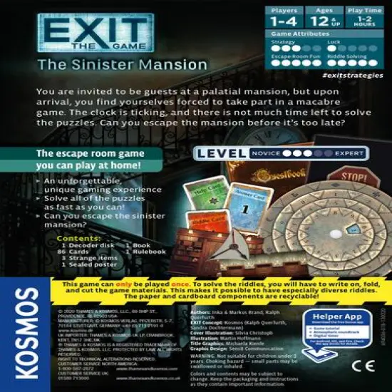 Thames & Kosmos EXIT: The Sinister Mansion Game {3}