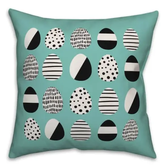 Retro Easter Egg Pattern Throw Pillow {1}