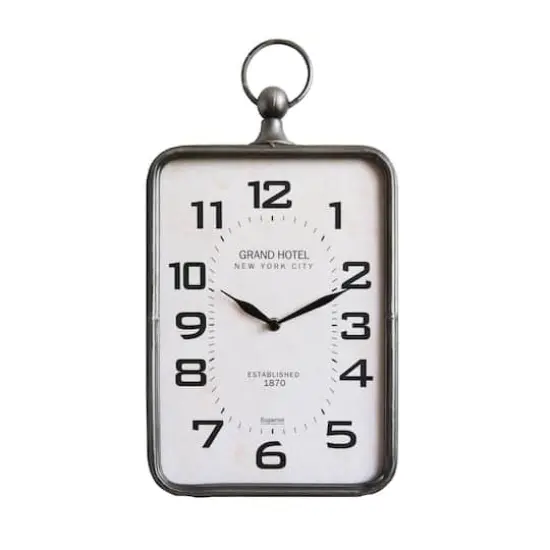 Hello Honey&reg; Metal Rectangle Hanging Clock with Handle Decoration on Top {1}