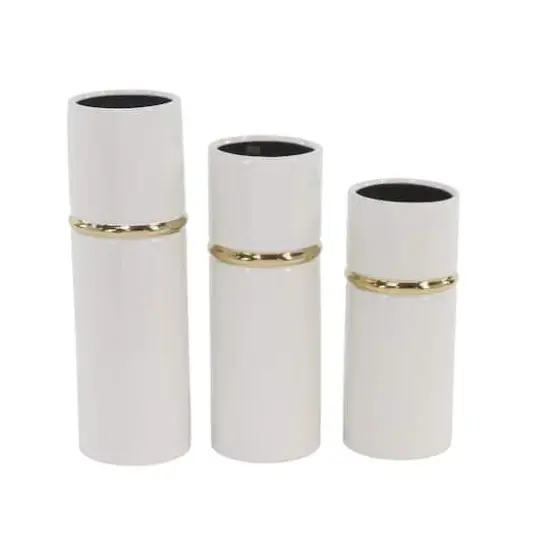 White Stoneware Glam Vase Set {1}