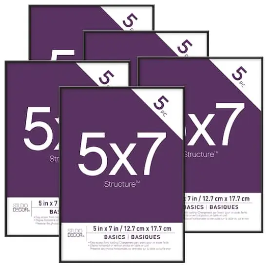 5 Pack Basics 5" x 7" Black Frames by Studio D&eacute;cor&reg; {1}