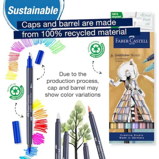 Faber-Castell&reg; Goldfaber Sketch Fashion Dual Tip Alcohol Markers {6}